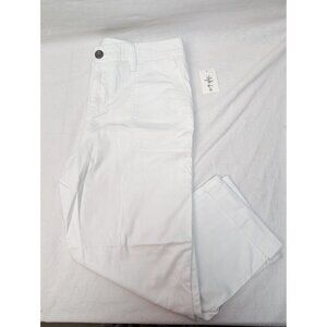 Style & Co Macy's Women's White Large Pocket Classic Capri Pants Sz 4